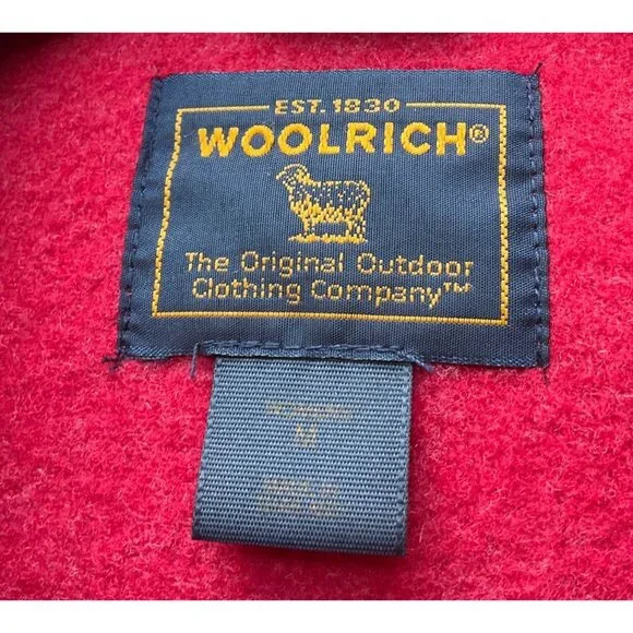 Woolrich Womens Sz Medium Pea coat Wool blend Ruby Red Double breasted - Picture 4 of 11